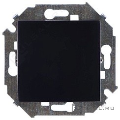 Фото Выключатель одноклавишный, 16А, 250В, винтовой зажим, черный глянец Simon 1591101-032
