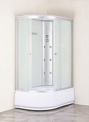Фото Душевая кабина с гидромассажем 80х120 правая, высокий поддон,рифл.стекло,хром матовый F122WS-R