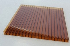 Фото Поликарбонат 6х2100х12000 мм коричневый бронза янтарь (кв.м.)