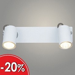 фото Спот L08006/2 WT+CR белый/хром 2x50W GU10 h105, LNX22