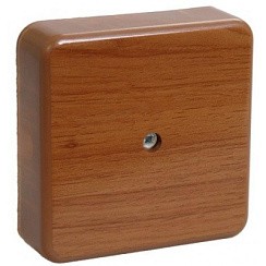 Фото Коробка распр. ОП 75х75х20 IP20 КМ41212-05 (6 клем. 6кв.мм) дуб IEK UKO10-075