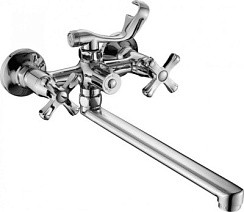 Фото .Смеситель д/ванны двуручковый T6523, с L-изливом Хром, Oute РАСПРОДАЖА