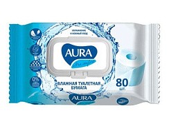 фото Влажная туалетная бумага с крышкой AURA ULTRA COMFORT  80шт