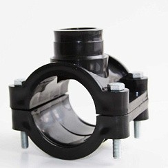 Фото Седелка ПНД Ду50*25 с внутр.резьбой, 4 болта (обж.) СПЕКТР 529254