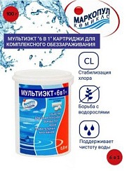 Фото МУЛЬТИЭКТ "6 в 1", комплексн. средство, картридж 100 гр. (5 табл.), Маркопул, М61/40.