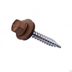 Фото Саморез кровельный коричневый 4,8\29 (RAL 8017) (150) 0500115 КЧ