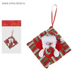 фото Мягкая игрушка-подушечка "Снеговик" 13*13 см 721297