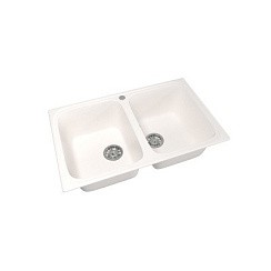 Фото Мойка ML-GM23 двухчашевая, молоко (341), 495*775*200мм MIXLINE