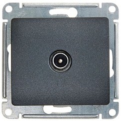 Фото Розетка телевизионная TV одиночная в рамку 1дБ Антрацит GLOSSA GSL000791