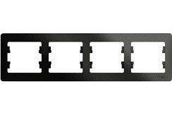 Фото Рамка 4 поста горизонтальная антрацит Glossa GSL000704