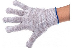 фото Перчатки х/б, ПВХ "точка" , серый меланж, 10 класс 6 нитей, Россия