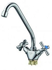 Фото Смеситель для кухни двуручковый KOA4-B722 на гайке Solone РАСПРОДАЖА