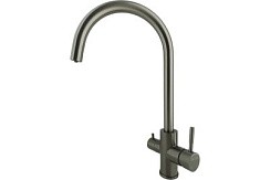 Фото Смеситель д/кухни T60203BY с изливом под фильтр на гайке, Ø35, (Lt) ГРАФИТ  OUTE