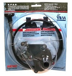 Фото Краник отопителя УАЗ-469,452,3741 d=20 (инж.ДВС 409) керам.с тросом ЯВВА