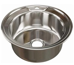 Фото Мойка врезная 49х57 Правая круглая, 0,6 мм, 170 мм, выпуск 3 1/2, сифон, MIXLINE