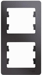 Фото Рамка 2 пост вертик. графит GLOSSA GSL001306