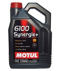 Фото Масло MOTUL 6100 Synergie+ 10W40 A3/B4 SN/CF   4л. п/с.