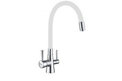 Фото Смеситель д/кухни T60003B с гибк.изливом под фильтр на гайке, Ø35, (Lt),БЕЛЫЙ OUTE