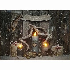 фото Картина светодиодная "Рождественская композиция" размер 40х30 см.3 лампы.на бат.