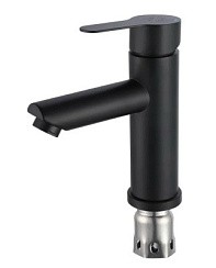 Фото Смеситель д/умывальника SUS124BL-001F одноручковый, Нержавеющая сталь, РМС