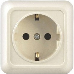 Фото Розетка 1-м о/у с/з "Олимп" 16А 220В сл.кость "UNIVersal" Б-О0028