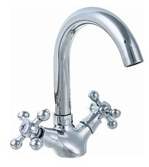 Фото Смеситель д/умывальника L1119(Zn) трубчатый излив хром LEDEME