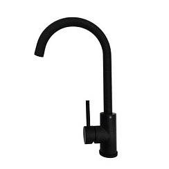 Фото Смеситель д/кухни SUS124BLK-017F  одноручковый,черный,РМС