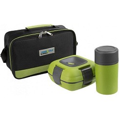Фото Набор пласт.ланч-бокс 1л+бутылка 0,6л+сумка  PINNACLE АКЦИЯ!!!