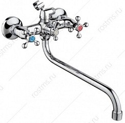 Фото Смеситель д/ванны SL71-143 двуручковый, длинный излив, РМС