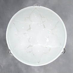 фото Светильник "Дюна" Пламя d300 белый/хром 2х60W E27