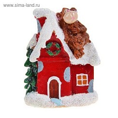 фото Сувенир полистоун "Обезьянка на домике" МИКС, 8,5х4х7 см