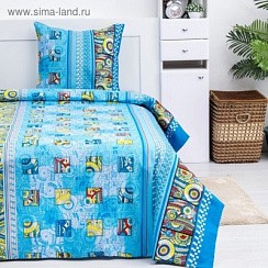 фото яКПБ 1,5сп "Малибу в голубом" 143*215см, 150*214см, 70*70см 1шт, хлопок 100%, Экономь и Я, Этель фото яКПБ 1,5сп "Малибу в голубом" 143*215см, 150*214см, 70*70см 1шт, хлопок 100%, Экономь и Я, Этель