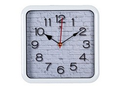 фото Часы настенные квадрат 22х22см, корпус белый "Фактура" "Рубин" 2223-001 (10)