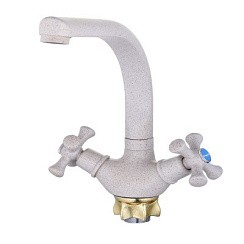 Фото .Смеситель д/кухни двуручковый QTZ4-D827KS, Песочный, G-lauf  РАСПРОДАЖА