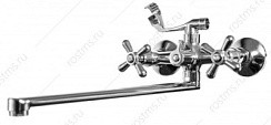 Фото Смеситель д/ванны SL129-140, двуручковый, длинный излив, Хром, Латунь, РМС