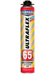 Фото Пена монтажная пистолетная всесезонная KRASS ULTRAFLEX 65 л 0,8 л