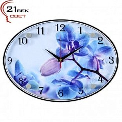 фото Часы настенные "Орхидея синяя"