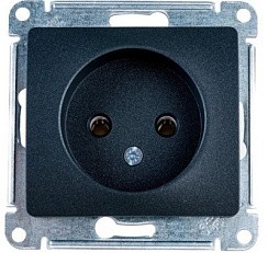 Фото Розетка 1-м б/з в рамку Антрацит GLOSSA GSL000741