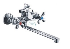 Фото Смеситель д/ванны двуручковый R7223F с L-изливом 35 см Rainsberg