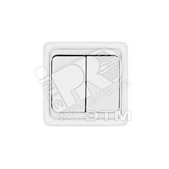 Фото Выключатель 2-кл. с/у "Валери" 10А 220В белый "UNIVersal" В0023