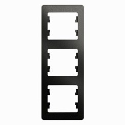 Фото Рамка 3 поста вертикальная антрацит Glossa GSL000707