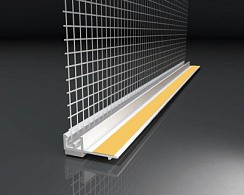 Фото Профиль примыкающий оконный ПВХ с армирующей сеткой, стандарт, 6мм (2,4м)