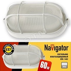 Фото Светильник НПП 1402 бел. овал реш. 60Вт IP54 Navigator 94 801 NBL-O2-60-E27/WH 4607136948013 Фото Светильник НПП 1402 бел. овал реш. 60Вт IP54 Navigator 94 801 NBL-O2-60-E27/WH 4607136948013