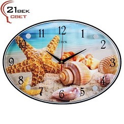 фото Часы настенные "Морская звезда", овальные 24х34х4,5 см