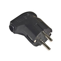 Фото Вилка электрич. с заземл. угл. Чёрная 16А 250В А0105