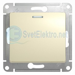 Фото Выключатель 1-кл. с подсветкой в рамку бежевый сх.1а GLOSSA GSL000213