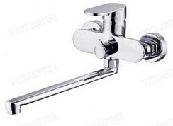 Фото Смеситель для ванны Lemen LB-2287, однорычажный, D40, встроенный переключатель, длинный носик