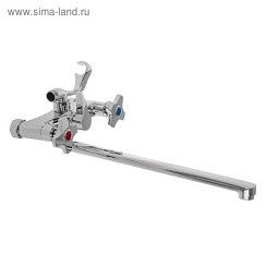 Фото Смеситель д/ванны SL115-140E, двуручковый, излив 300 мм, хром, РМС Фото Смеситель д/ванны SL115-140E, двуручковый, излив 300 мм, хром, РМС