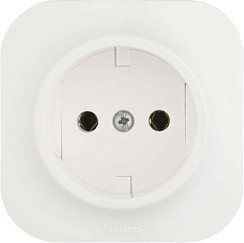 Фото Розетка 1-м ОП Quteo 16А IP20 2P без заземл. без защ. шторок бел. Leg 782210