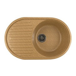 Фото .Мойка ML-GM16 овальная с крылом, Графит (342) 455*720*180мм, MIXLINE